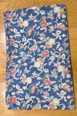 Ralph Lauren Jardin Blue Full Flat Sheet Navy Florals Cotton USA Grandmillennial